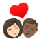Kiss- Woman- Man- Light Skin Tone- Medium-Dark Skin Tone emoji on Emojione